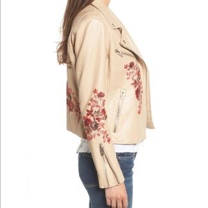 NWT {BLANK NYC} Wild Flower Vegan Leather Moto Jacket